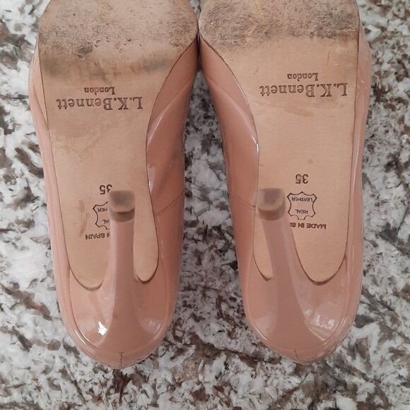 L.K.Bennett Sledge Nude Patent Leather Pumps size 35 - Picture 10 of 11